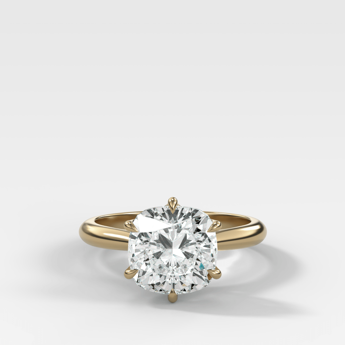 Tulip Cathedral Solitaire with Square Cushion Cut Diamond - GOODSTONE