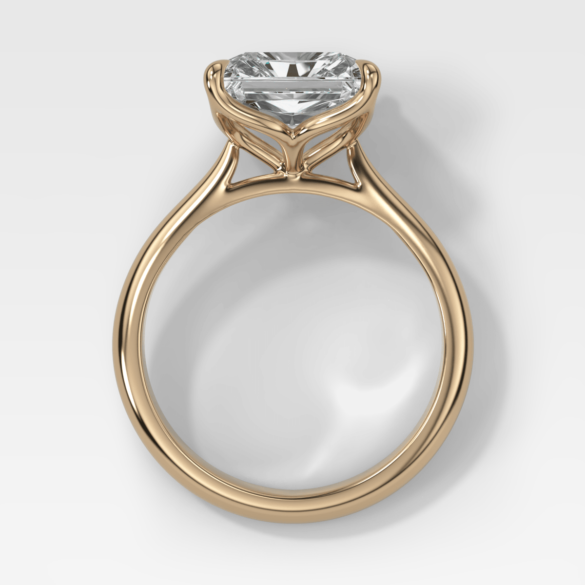 Tulip Cathedral Solitaire with Square Radiant Cut Diamond - GOODSTONE