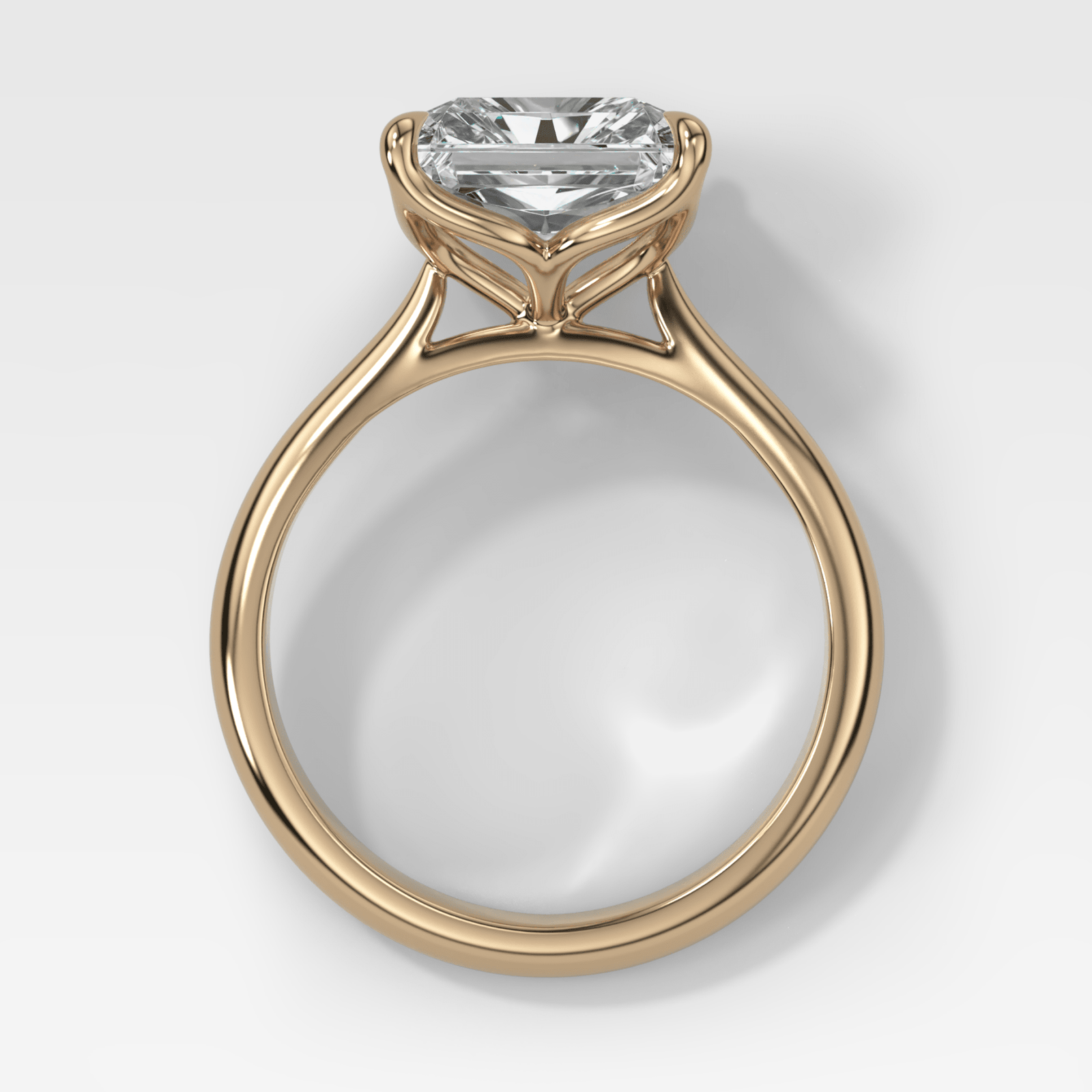 Tulip Cathedral Solitaire with Square Radiant Cut Diamond - GOODSTONE