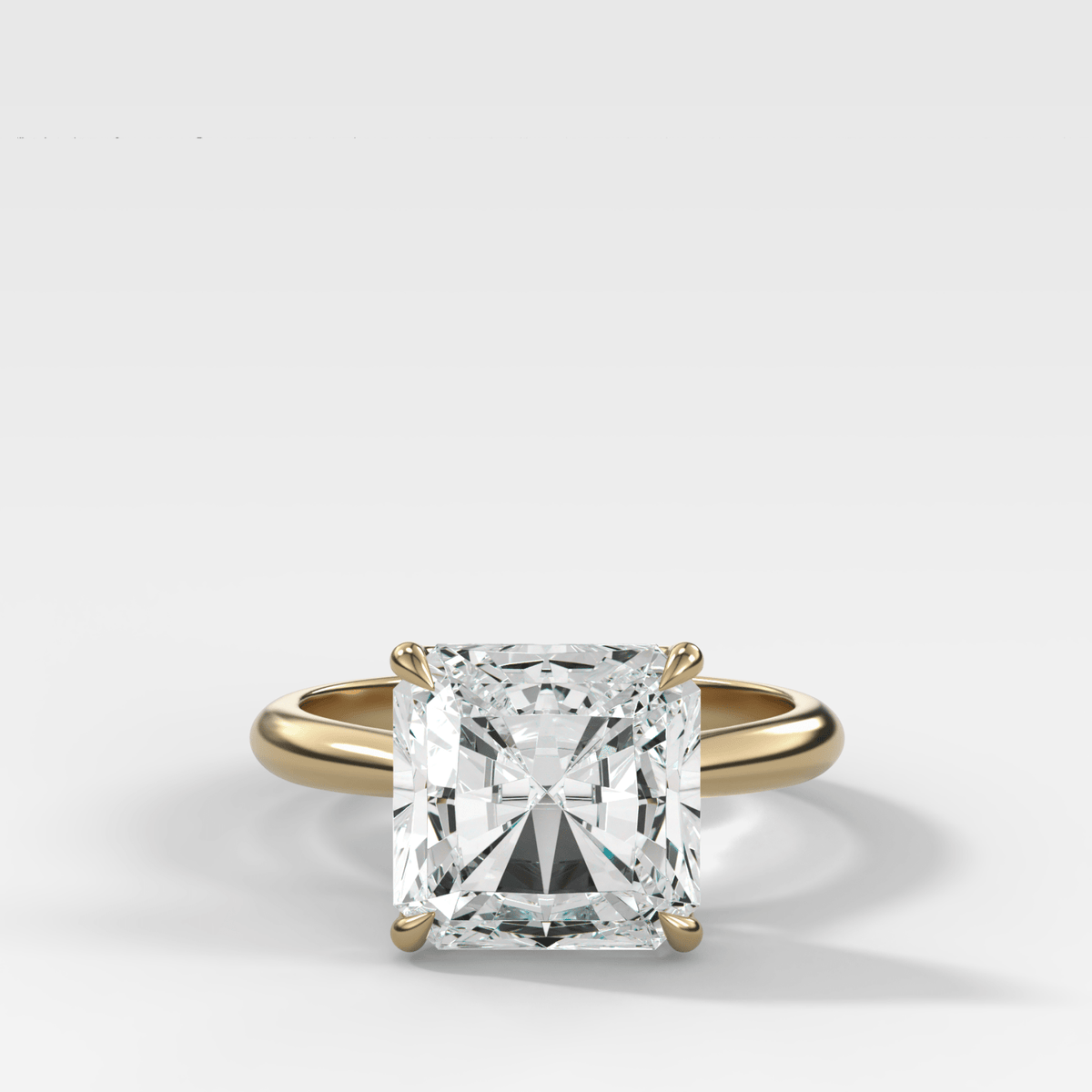 Tulip Cathedral Solitaire with Square Radiant Cut Diamond - GOODSTONE