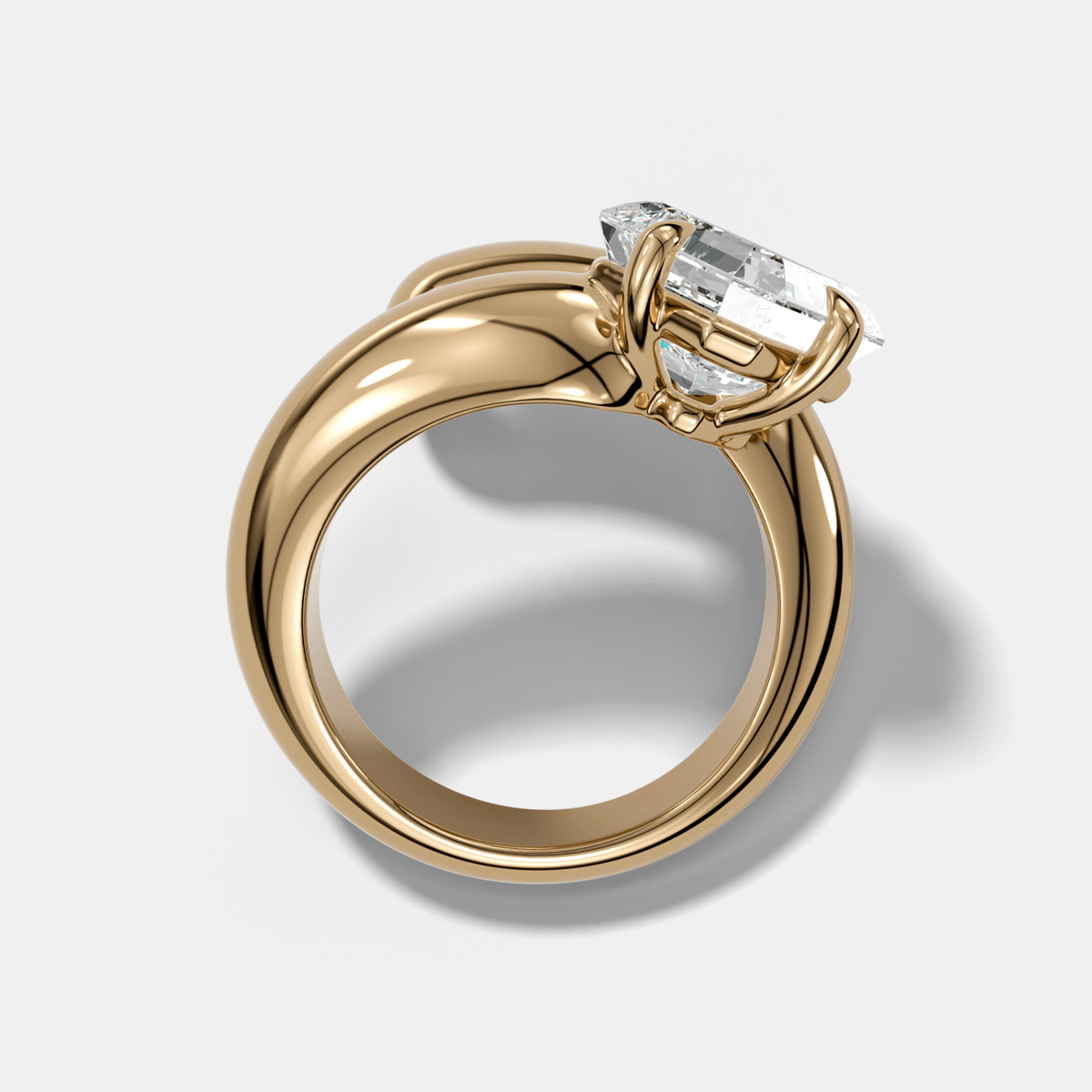 Wrap Engagement Ring with Asscher Cut Diamond - GOODSTONE
