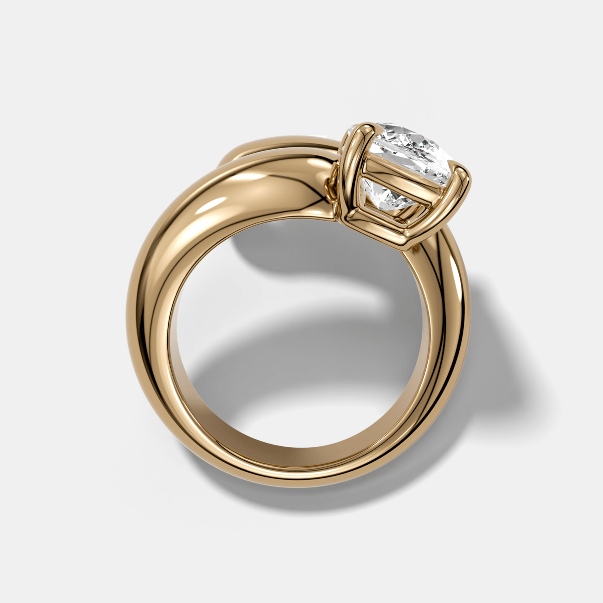 Wrap Engagement Ring with Elongated Cushion Cut Diamond - GOODSTONE