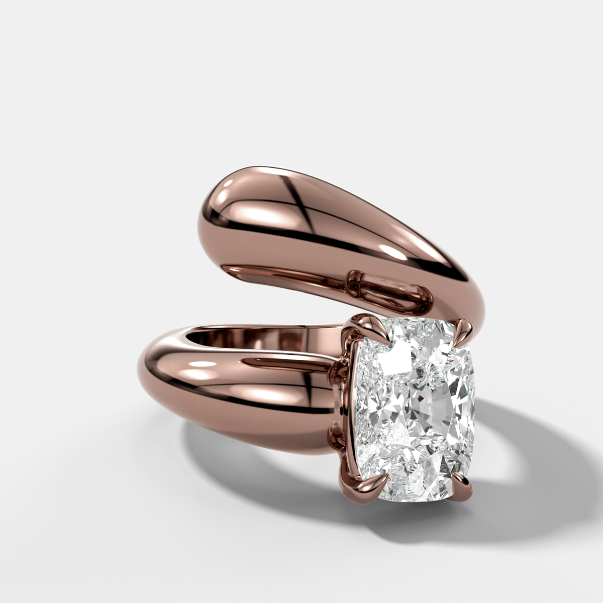 Wrap Engagement Ring with Elongated Cushion Cut Diamond - GOODSTONE