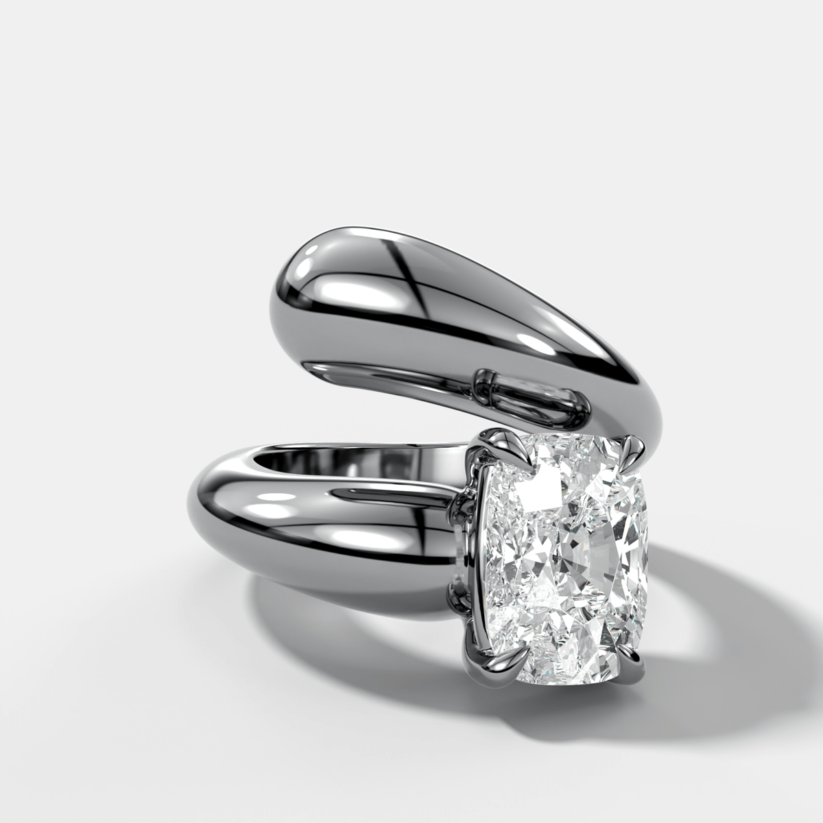 Wrap Engagement Ring with Elongated Cushion Cut Diamond - GOODSTONE