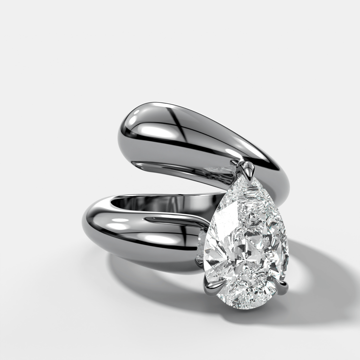 Wrap Engagement Ring with Pear Cut Diamond - GOODSTONE