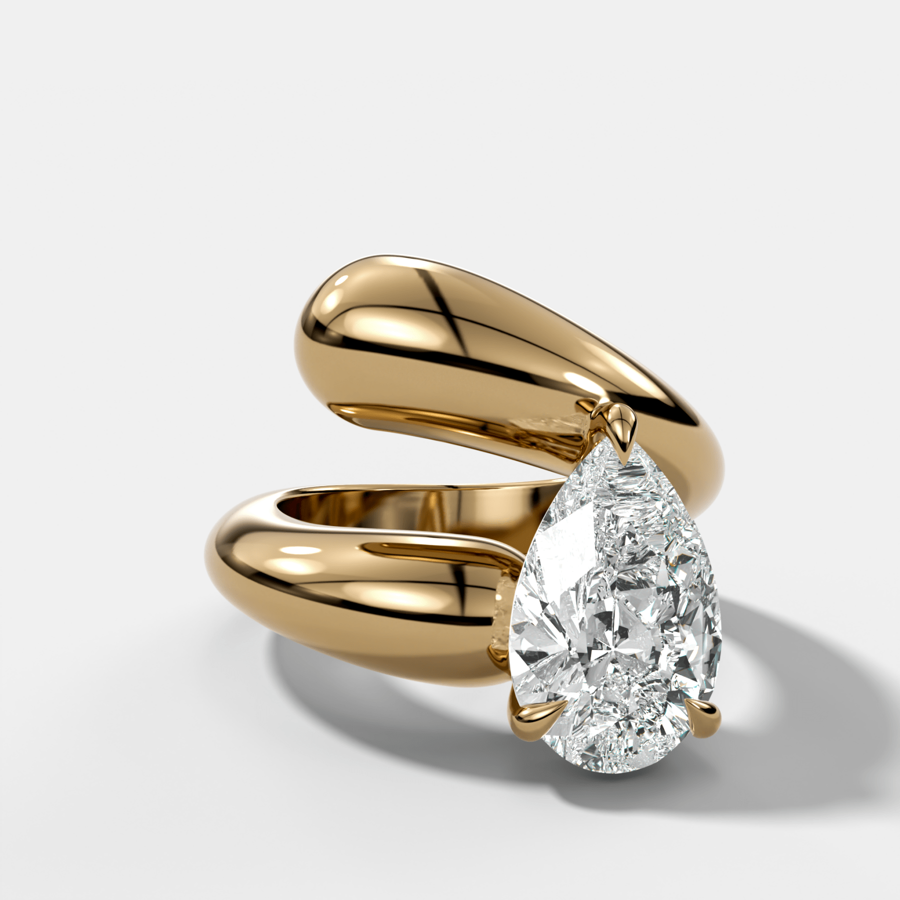 Wrap Engagement Ring with Pear Cut Diamond - GOODSTONE