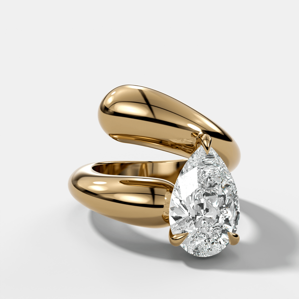 Wrap Engagement Ring with Pear Cut Diamond - GOODSTONE