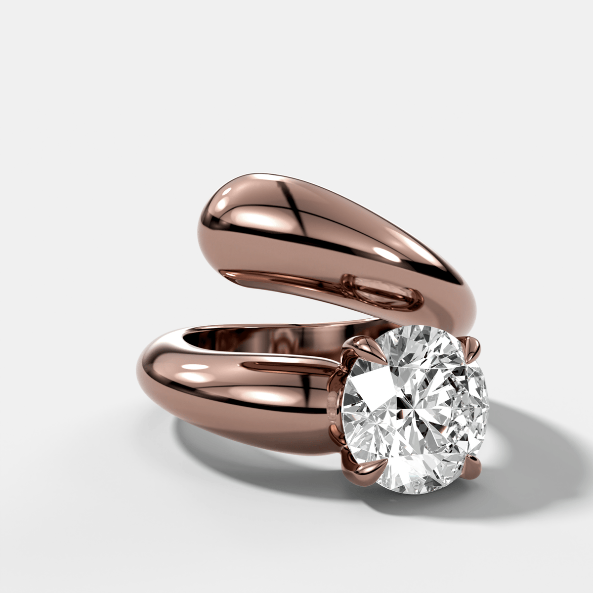 Wrap Engagement Ring with Round Cut Diamond - GOODSTONE
