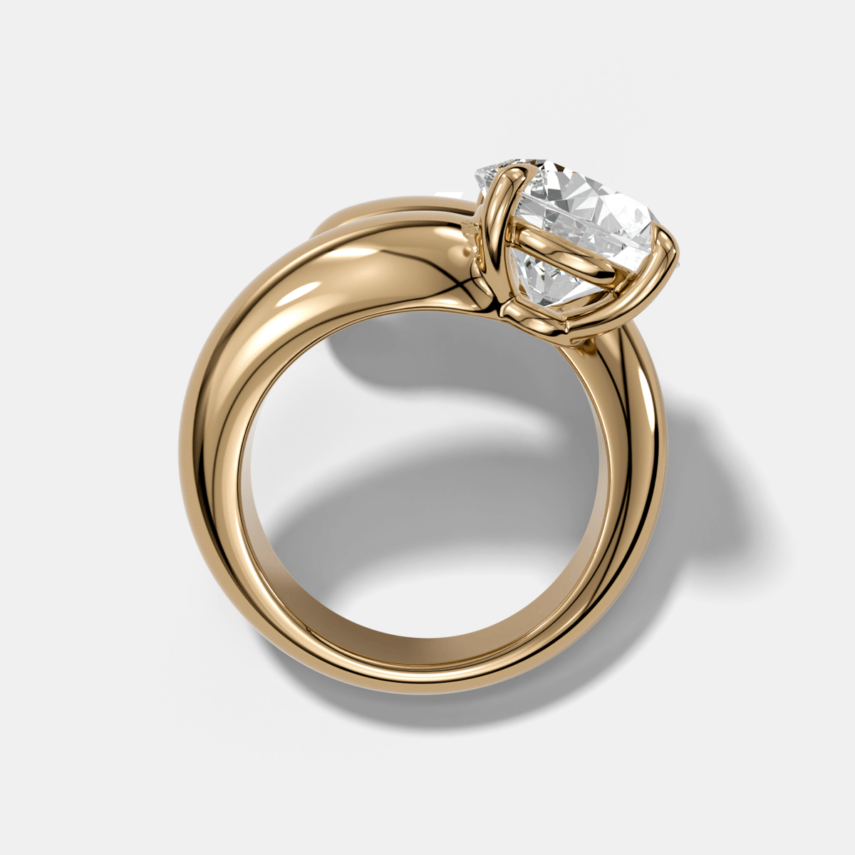 Wrap Engagement Ring with Round Cut Diamond - GOODSTONE