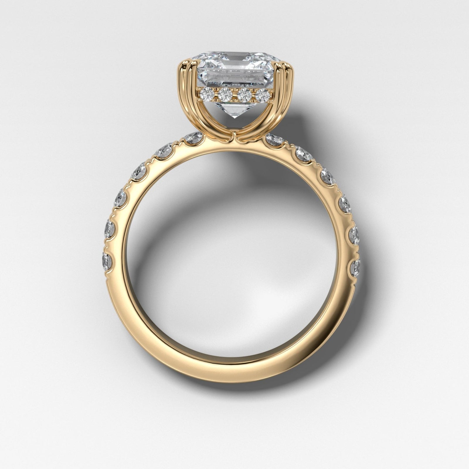 Zenith Engagement Ring With Asscher Cut Diamond - GOODSTONE