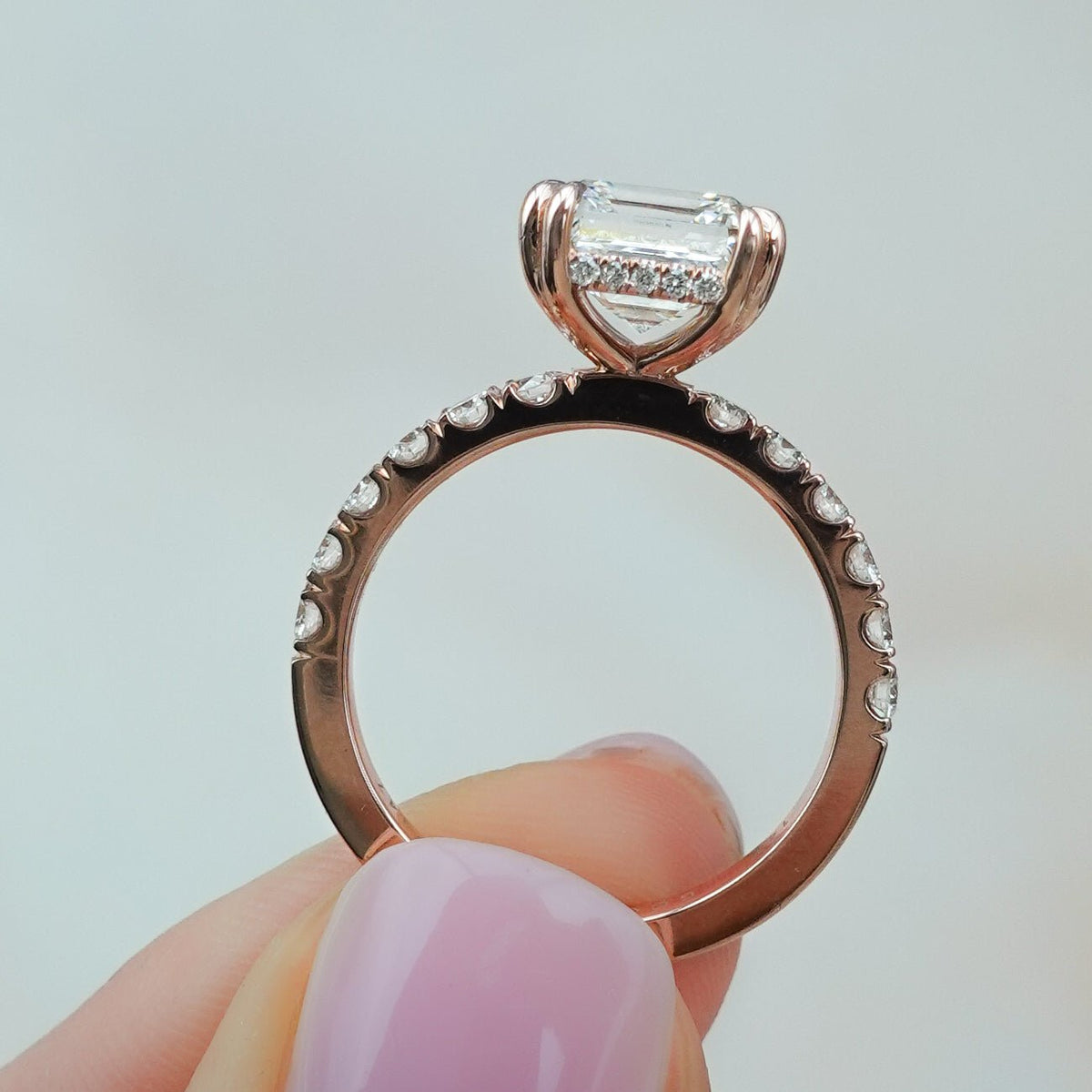 Zenith Engagement Ring With Asscher Cut Diamond - GOODSTONE