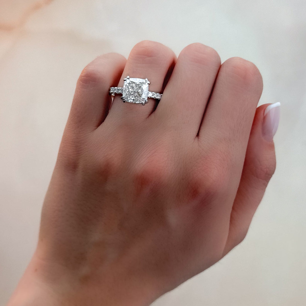 Zenith Engagement Ring With Cushion Cut Diamond - GOODSTONE