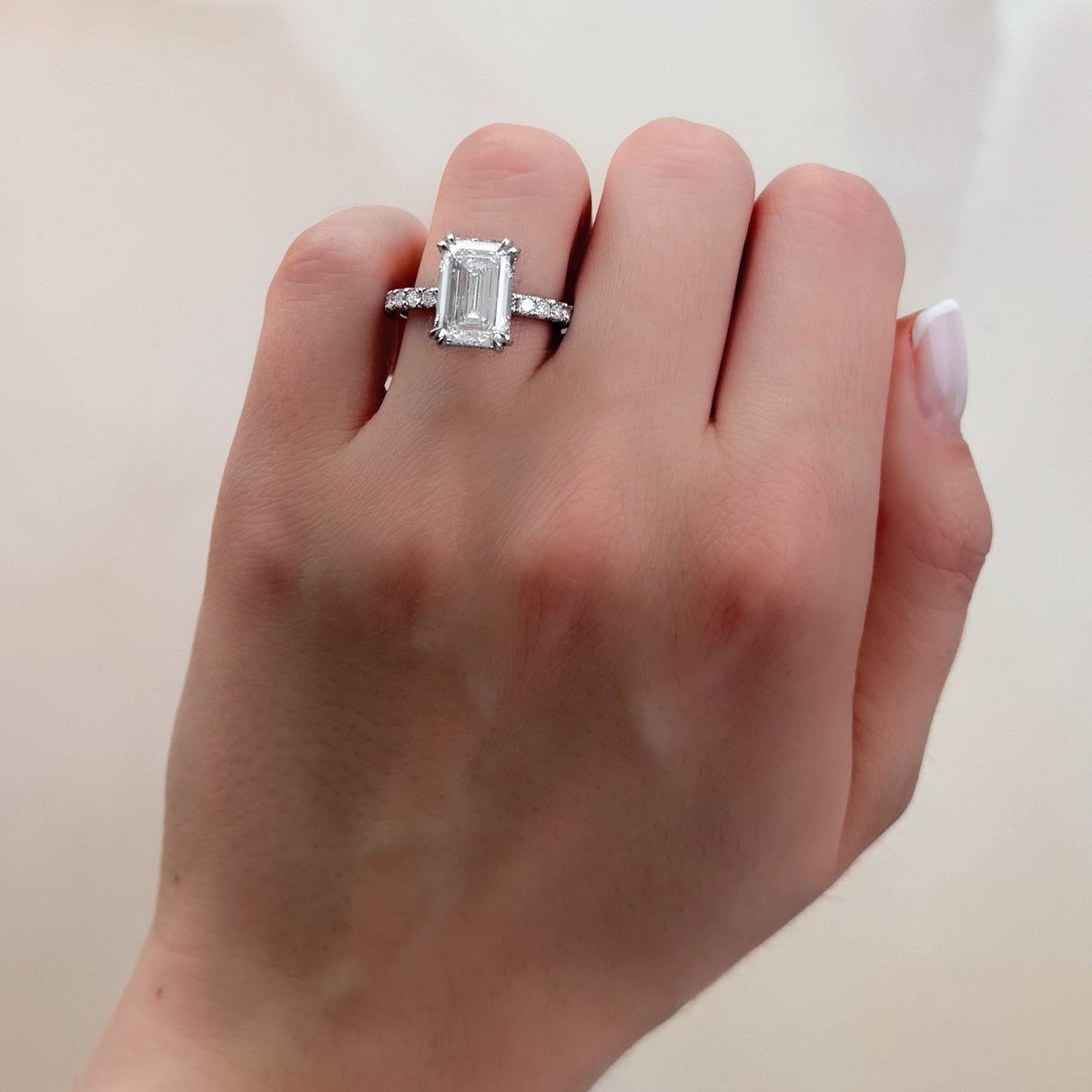 Zenith Engagement Ring With Emerald Cut Diamond - GOODSTONE
