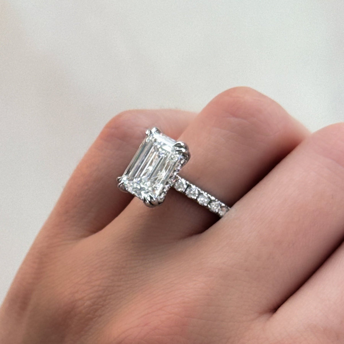 Zenith Engagement Ring With Emerald Cut Diamond - GOODSTONE