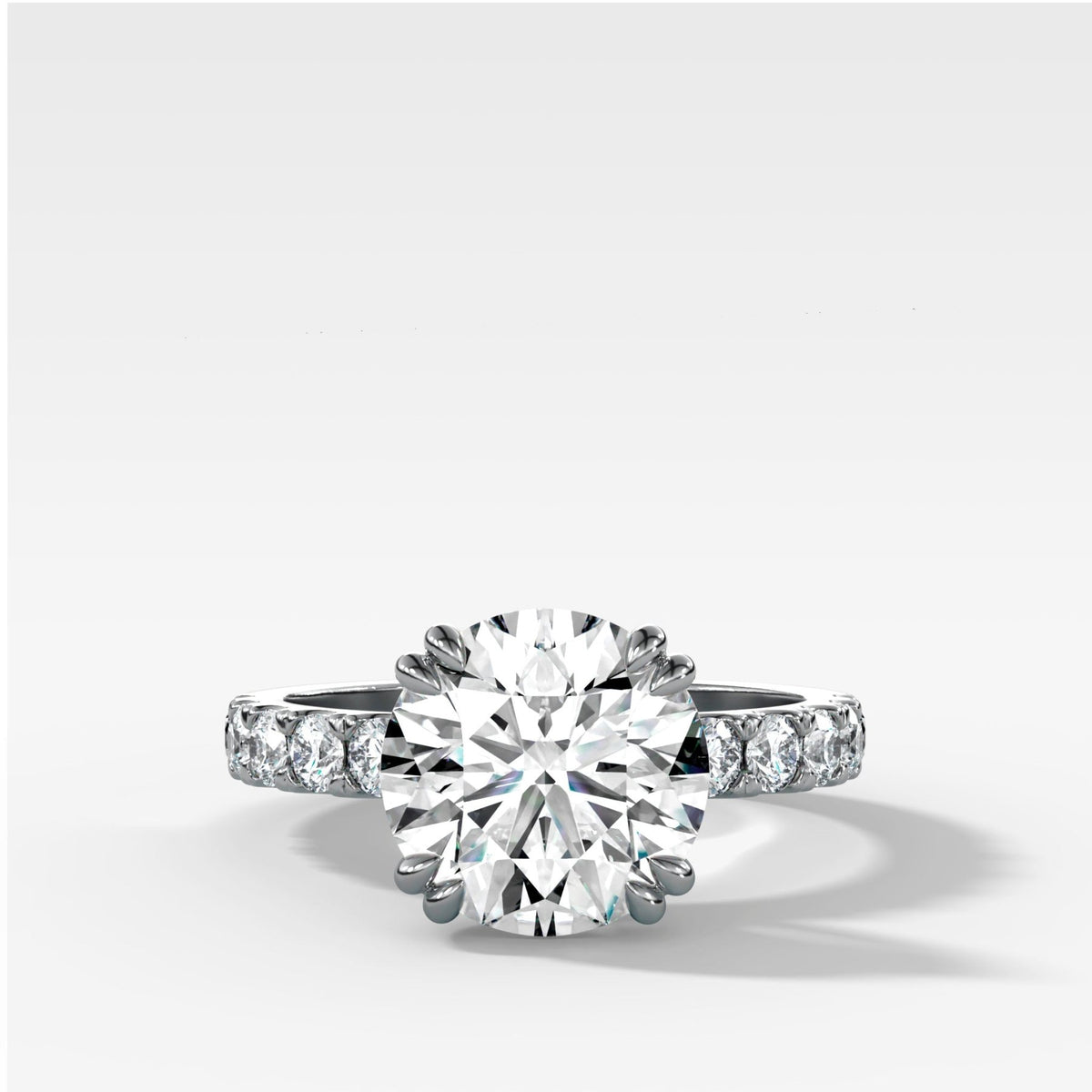 Zenith Engagement Ring With Lab Grown 2.90ct Round Cut Diamond - GOODSTONE