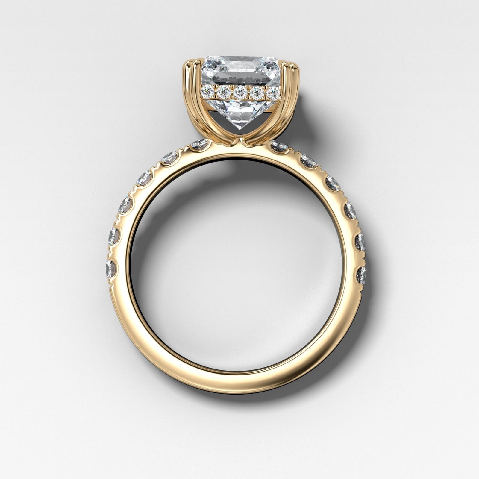 Zenith Engagement Ring With Square Radiant Cut Diamond - GOODSTONE