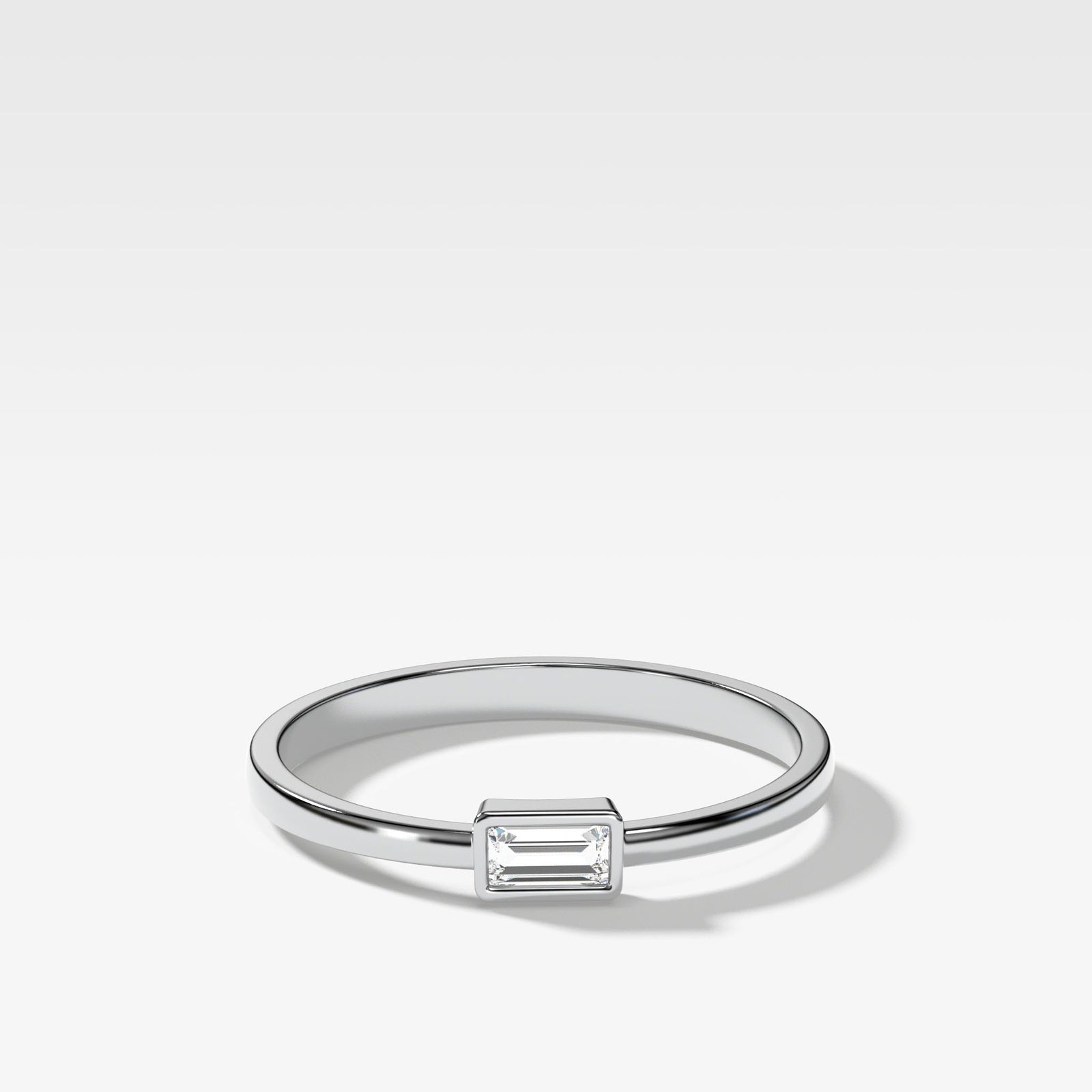 Baguette Bezel Stacker by Good Stone in Yellow Gold