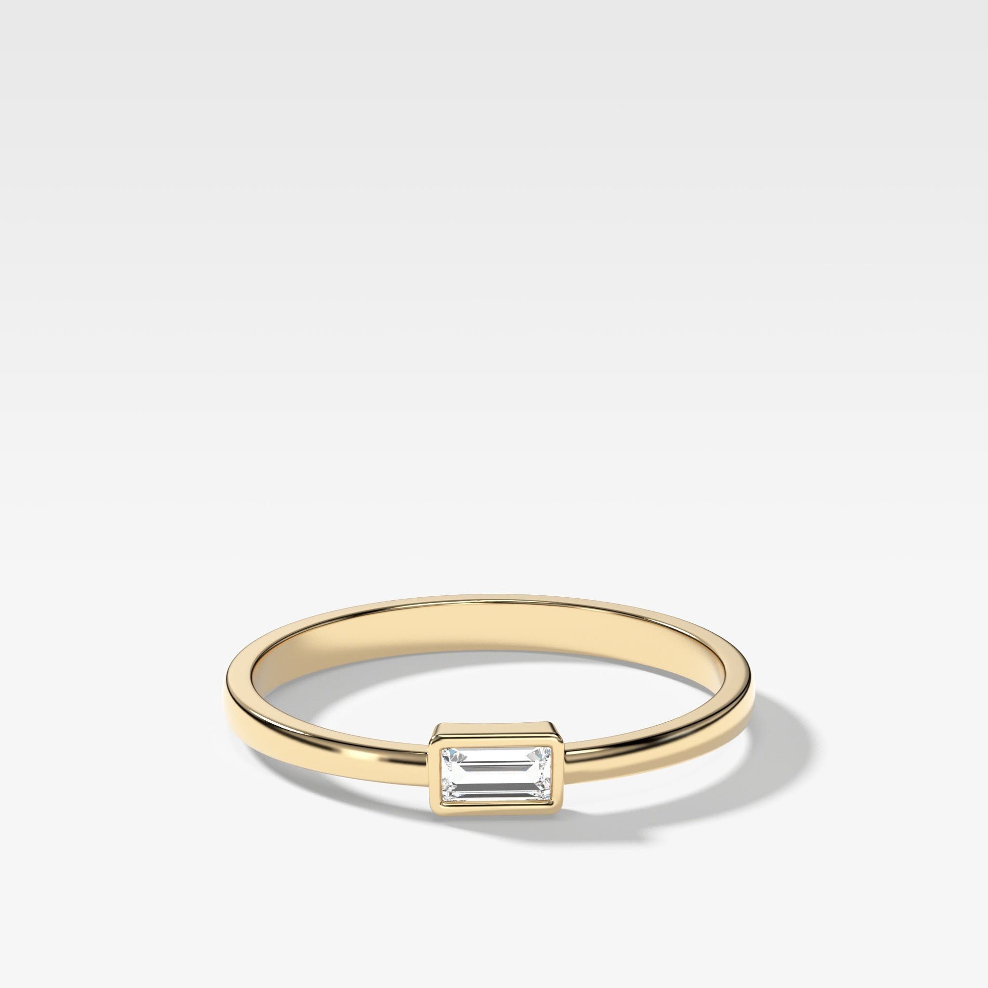 Baguette Bezel Stacker by Good Stone in Yellow Gold