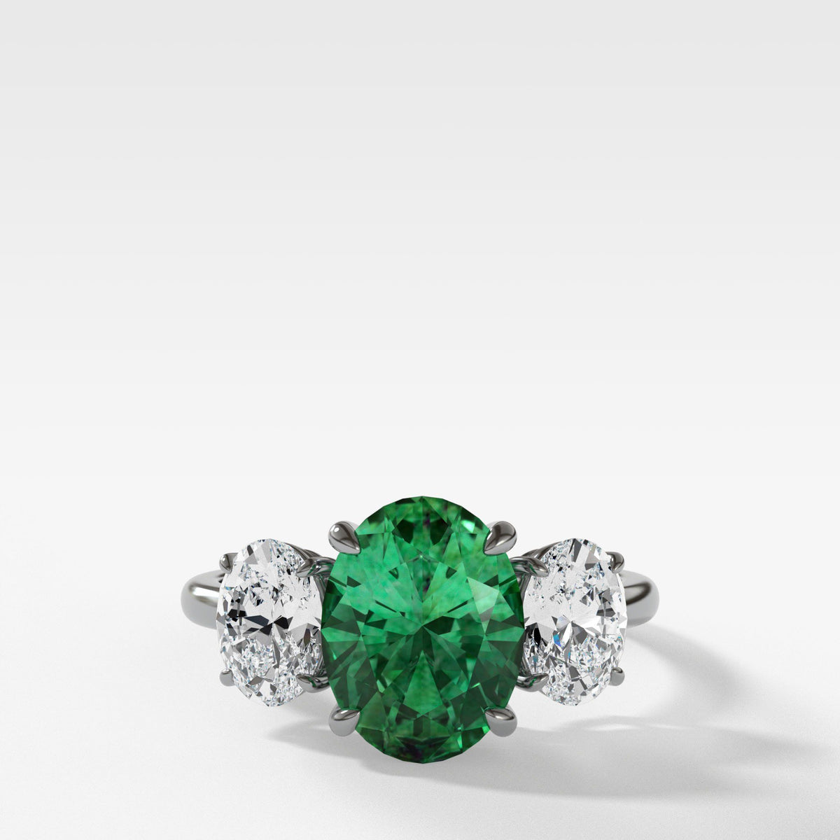 Green Stone Decked Sterling Silver Ring – VOYLLA