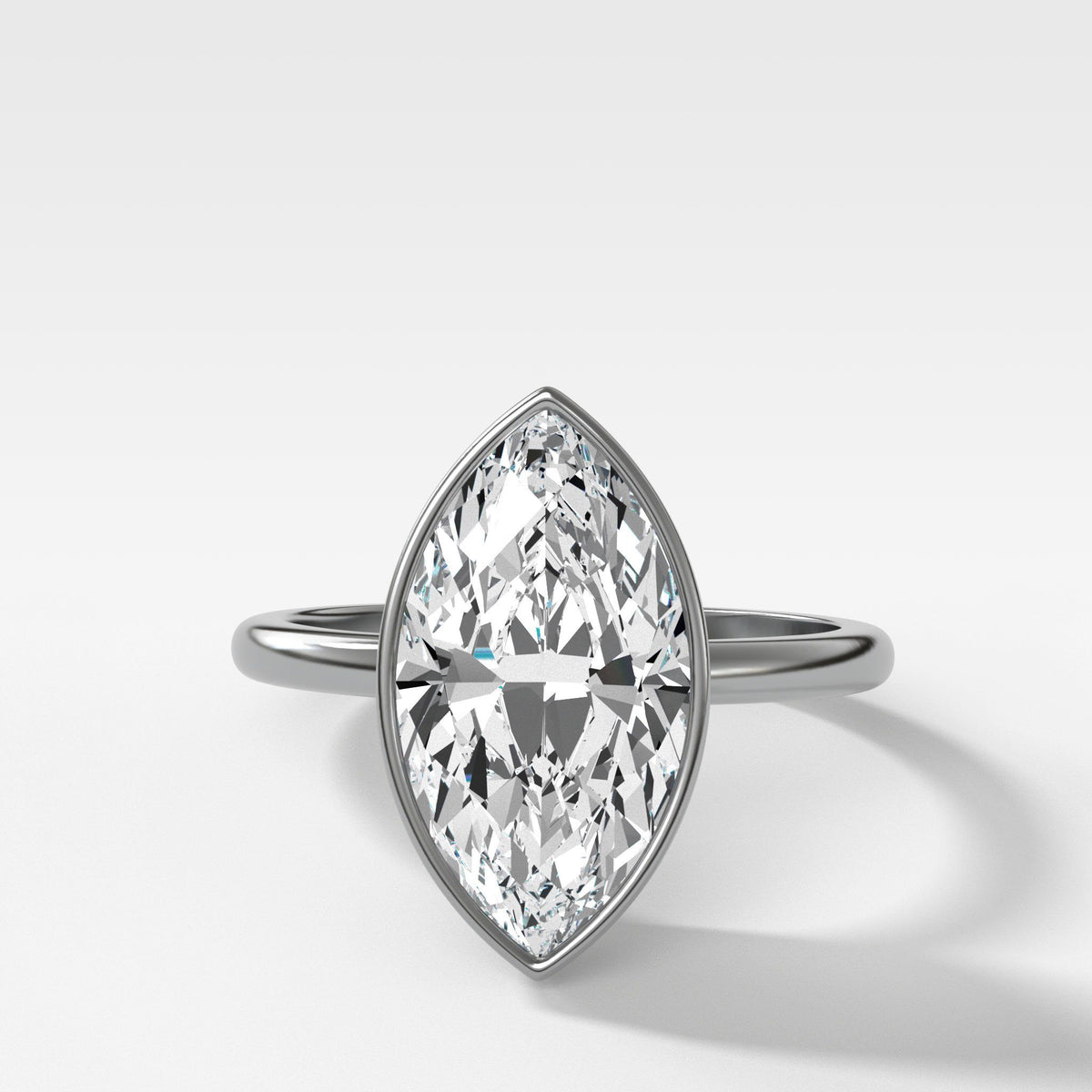 Bezel Penumbra Solitaire by Good Stone in White Gold