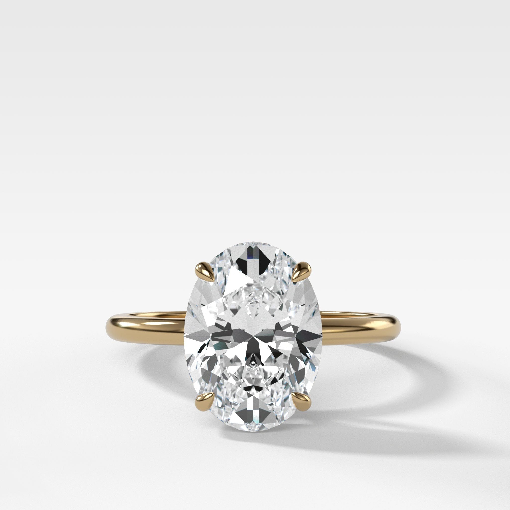 Simple Solitaire Rong Oval Thin + Simple Solitaire Engagement Ring | GOODSTONE