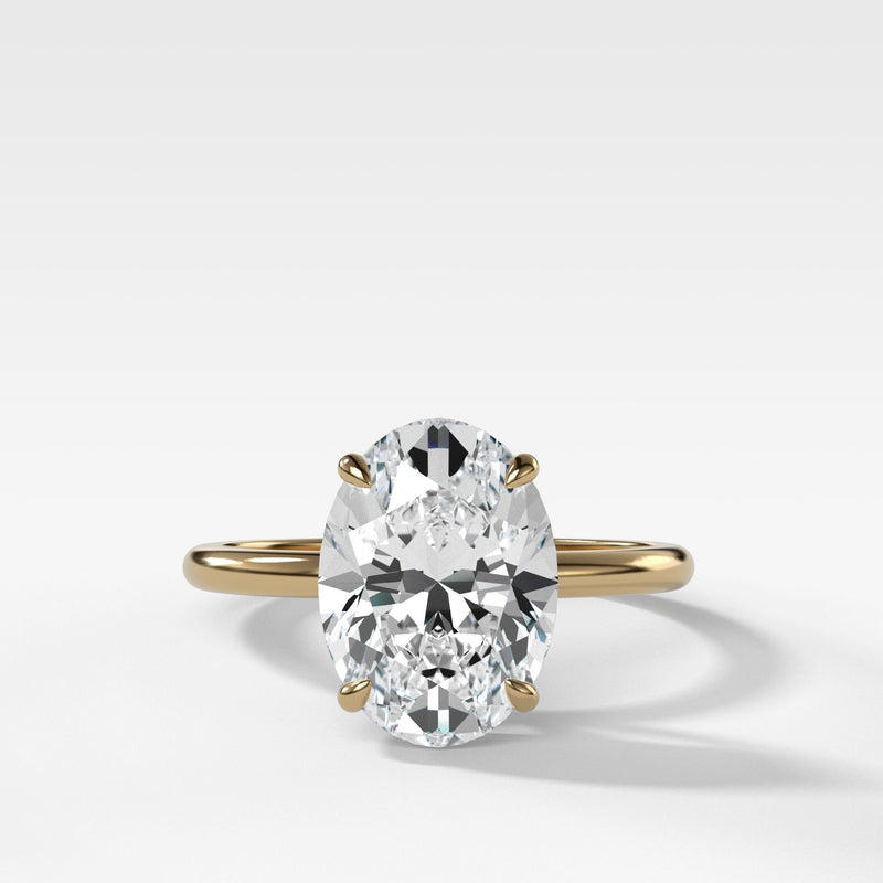 Thin + Simple Solitaire With Oval Cut | Good Stone - GOODSTONE