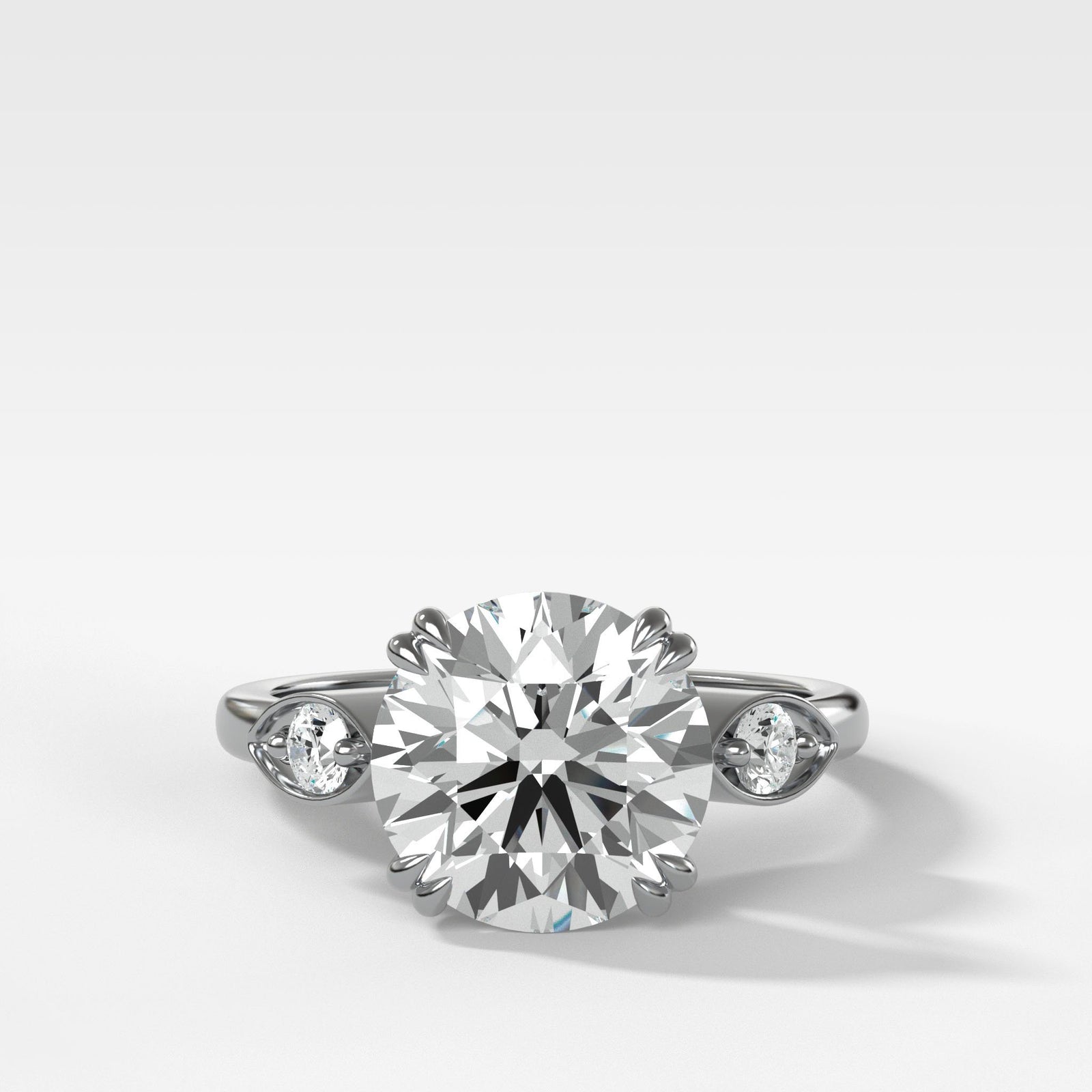 Vintage Ridge Shank Diamond Engagement Ring With Old Euro Cut by Good Stone in Yellow Gold