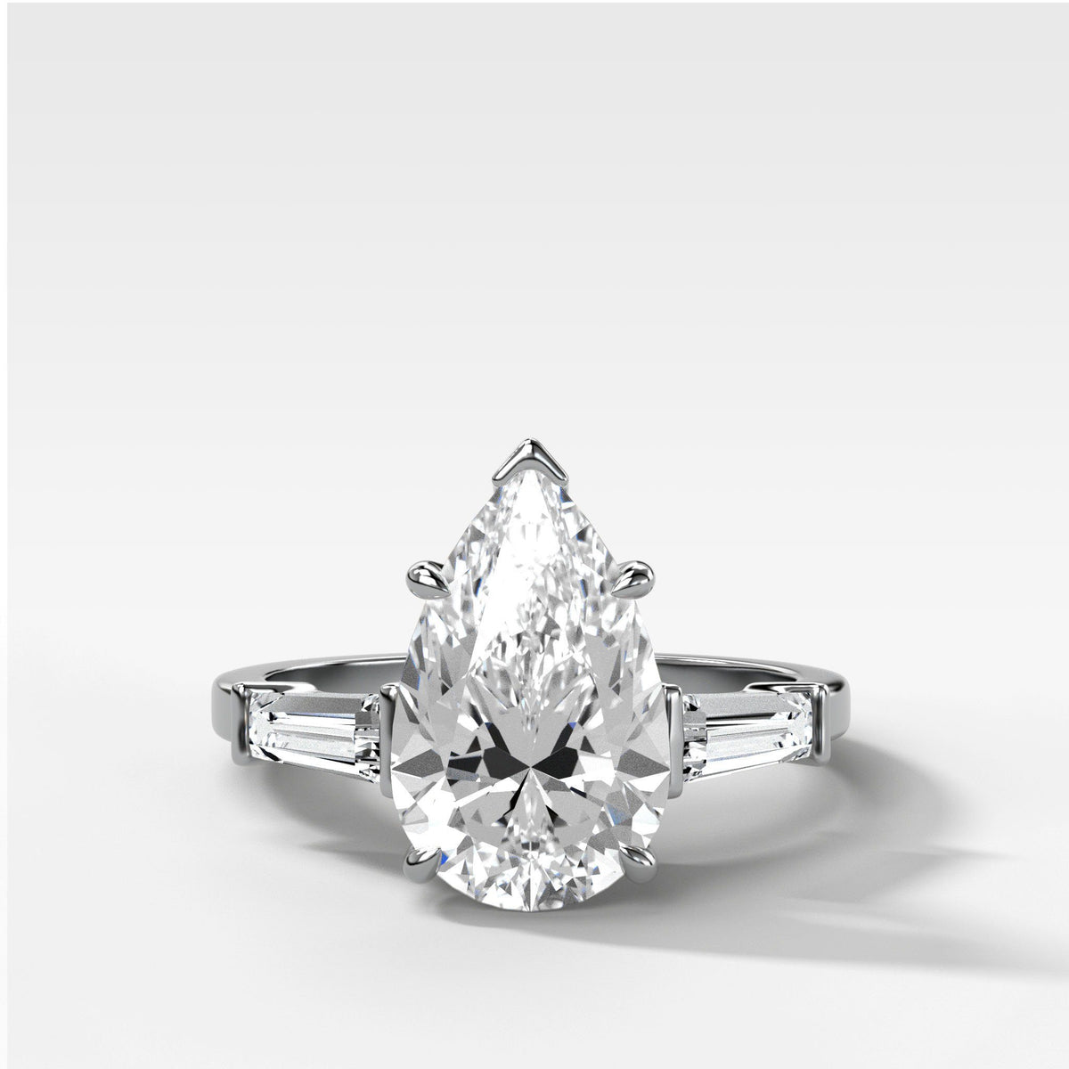4.16ct Pear Shaped Diamond Three-Stone Engagement Ring | Pear shaped  diamond engagement rings, Top 10 engagement rings, Pear shaped engagement  rings