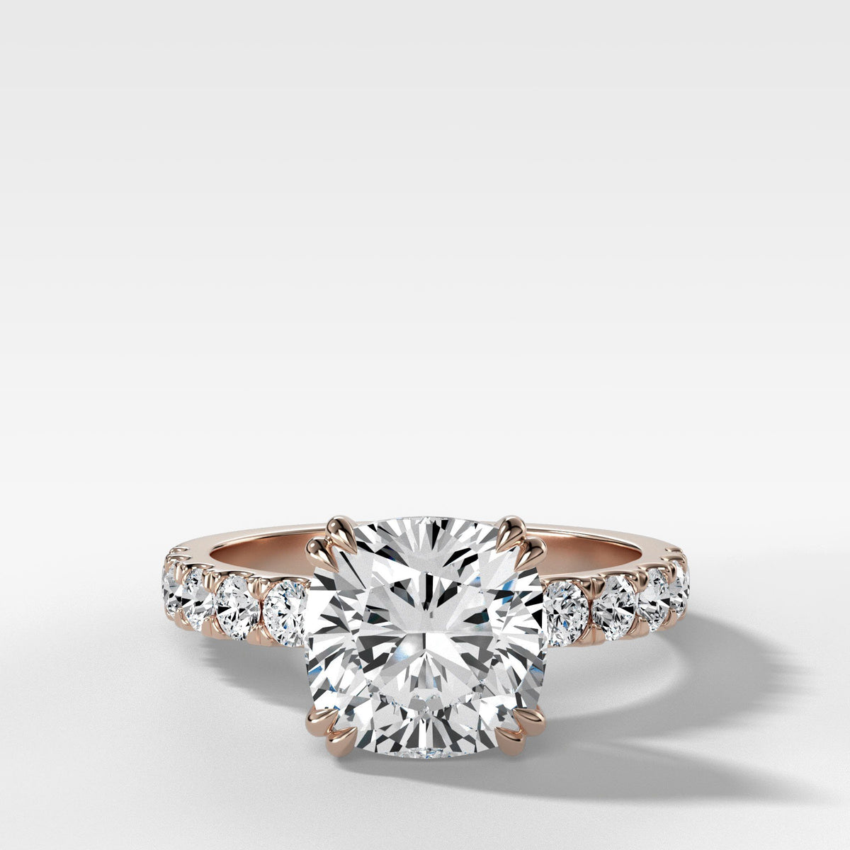 Zenith Ring With Cushion Cut by Good Stone in Rose Gold