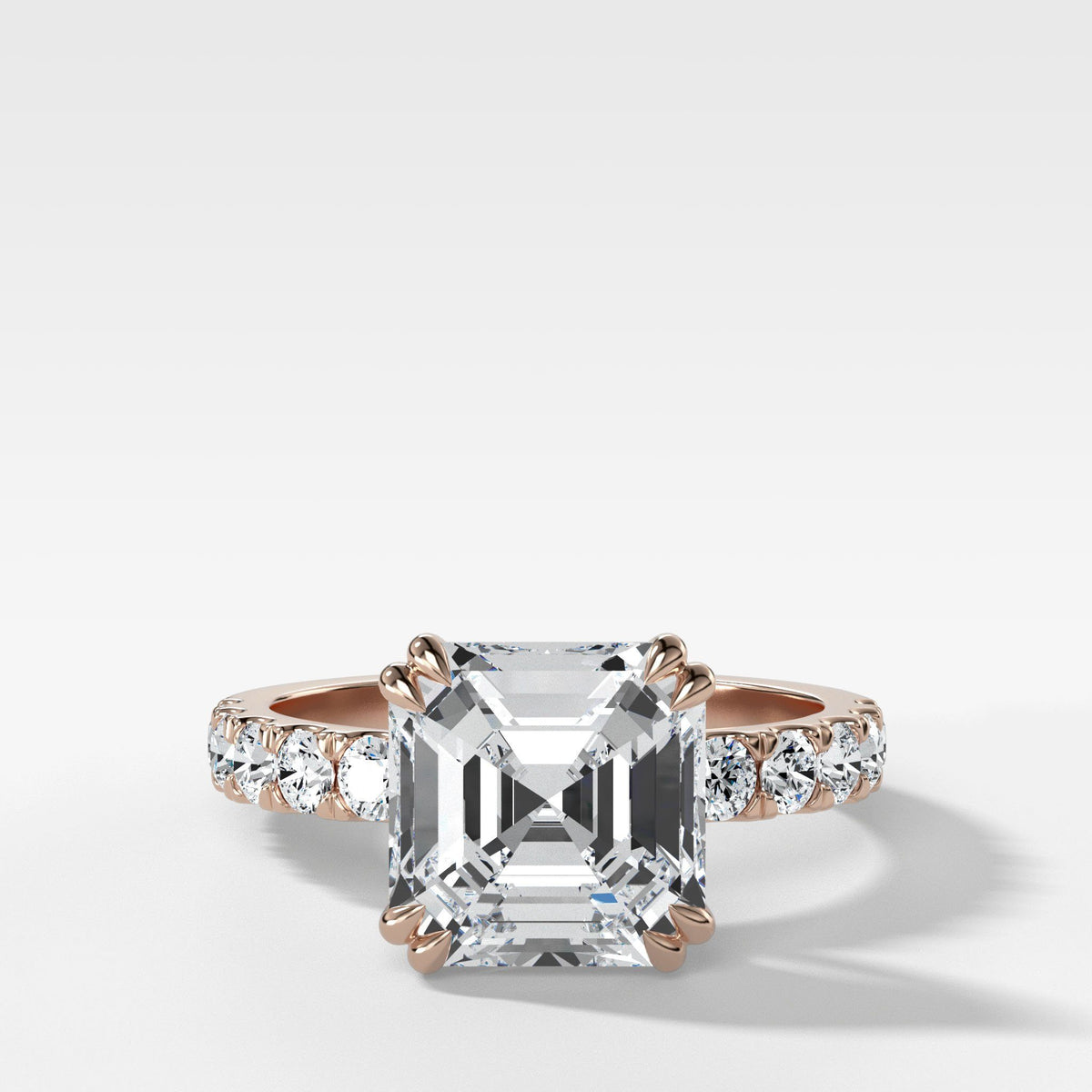 Zenith Ring With Asscher Cut by Good Stone in Rose Gold
