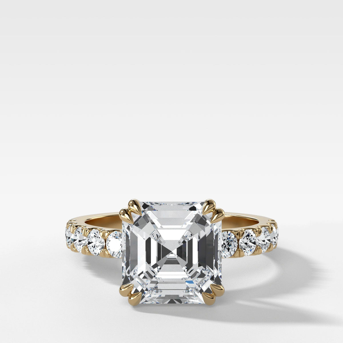 Zenith Ring With Asscher Cut by Good Stone in Yellow Gold