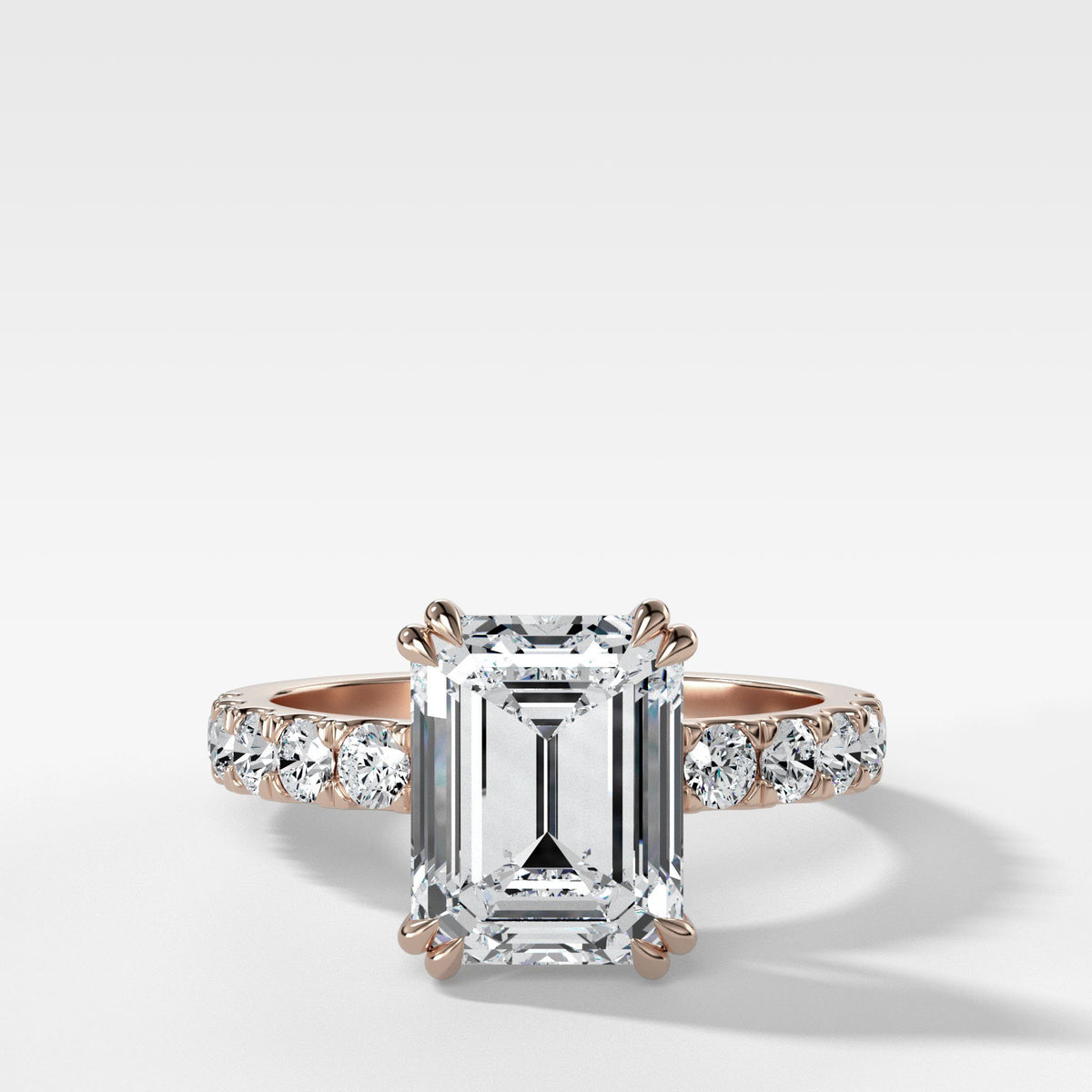 Zenith Ring With Emerald Cut by Good Stone in Rose Gold
