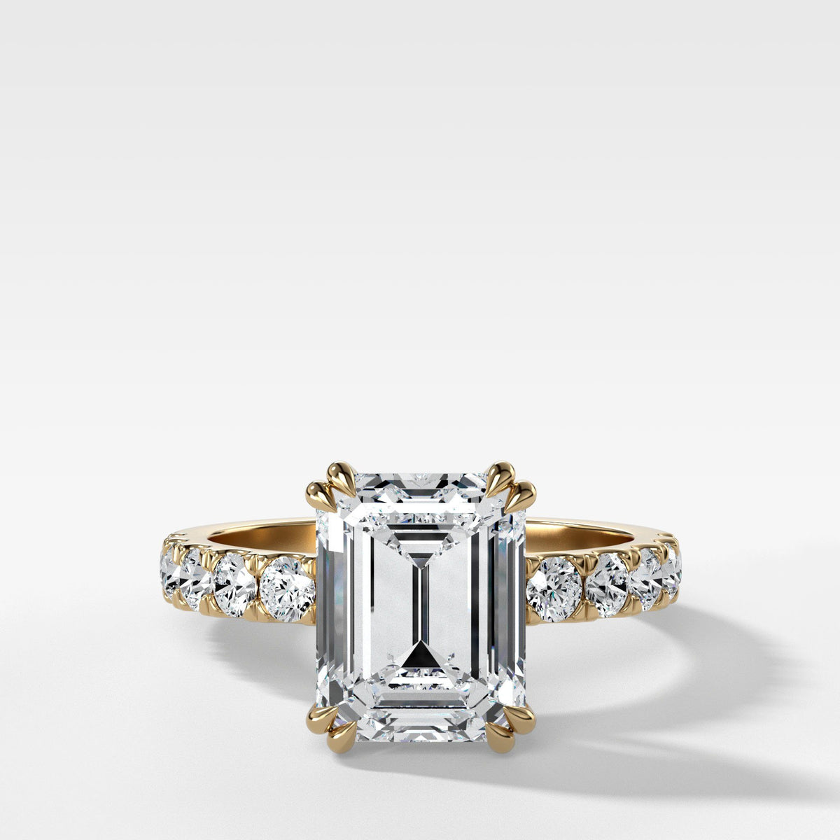 Zenith Ring With Emerald Cut by Good Stone in Yellow Gold