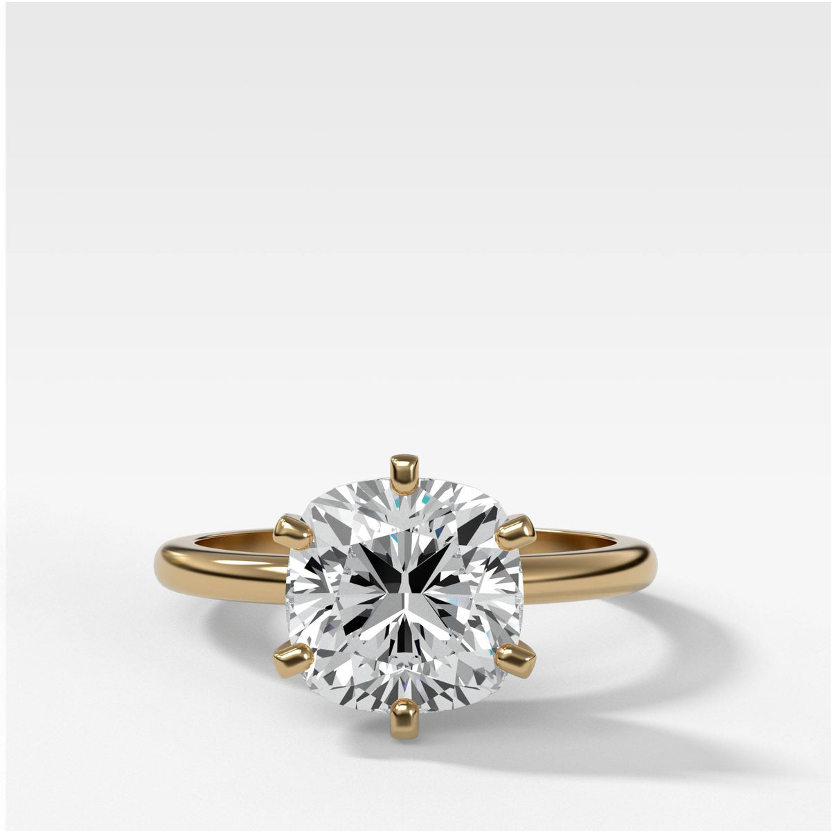 Nova Solitaire With Cushion Cut by Good Stone in Yellow Gold