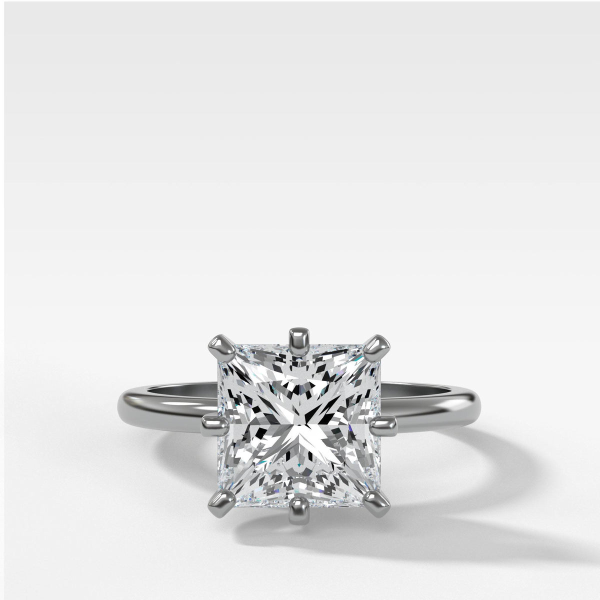 Nova Solitaire With Princess Cut by Good Stone in White Gold