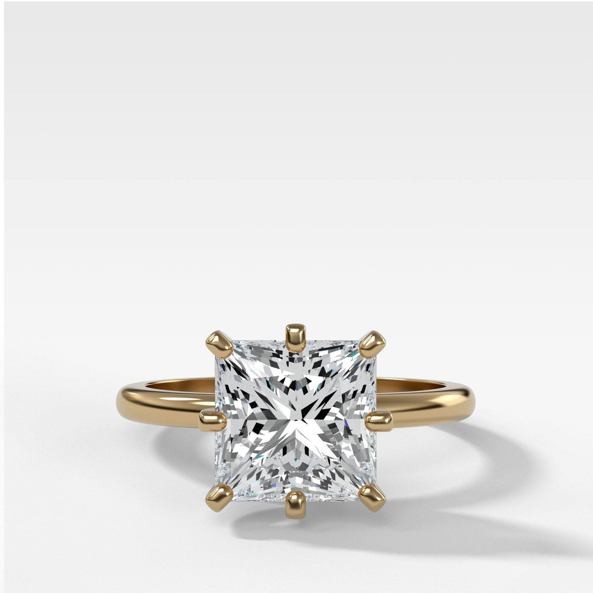 Nova Solitaire With Princess Cut by Good Stone in Yellow Gold