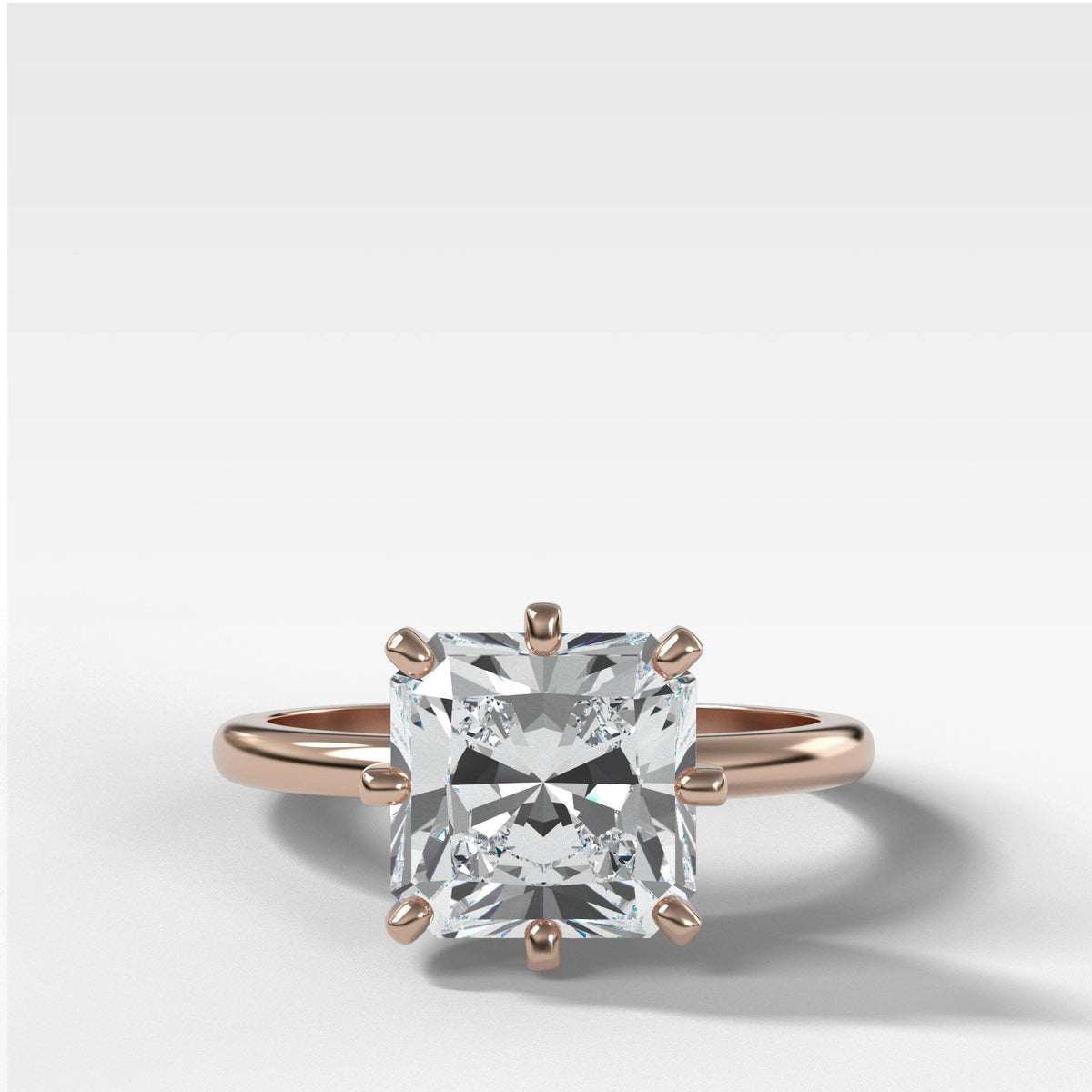 Nova Solitaire With Radiant Square Cut by Good Stone in Rose Gold