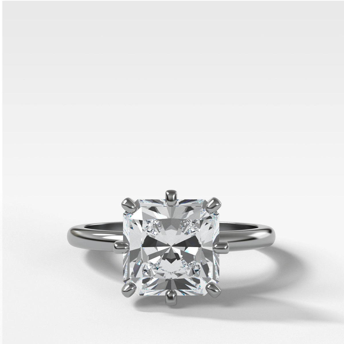 Nova Solitaire With Radiant Square Cut by Good Stone in White Gold