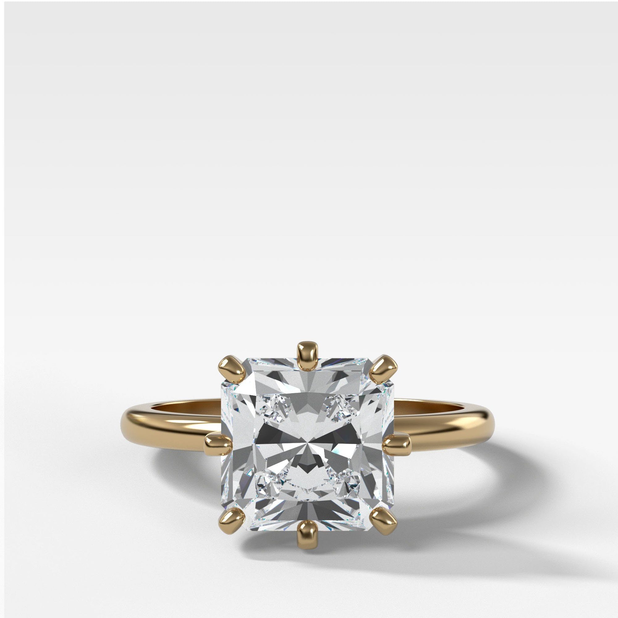 Nova Solitaire With Radiant Square Cut by Good Stone in Yellow Gold