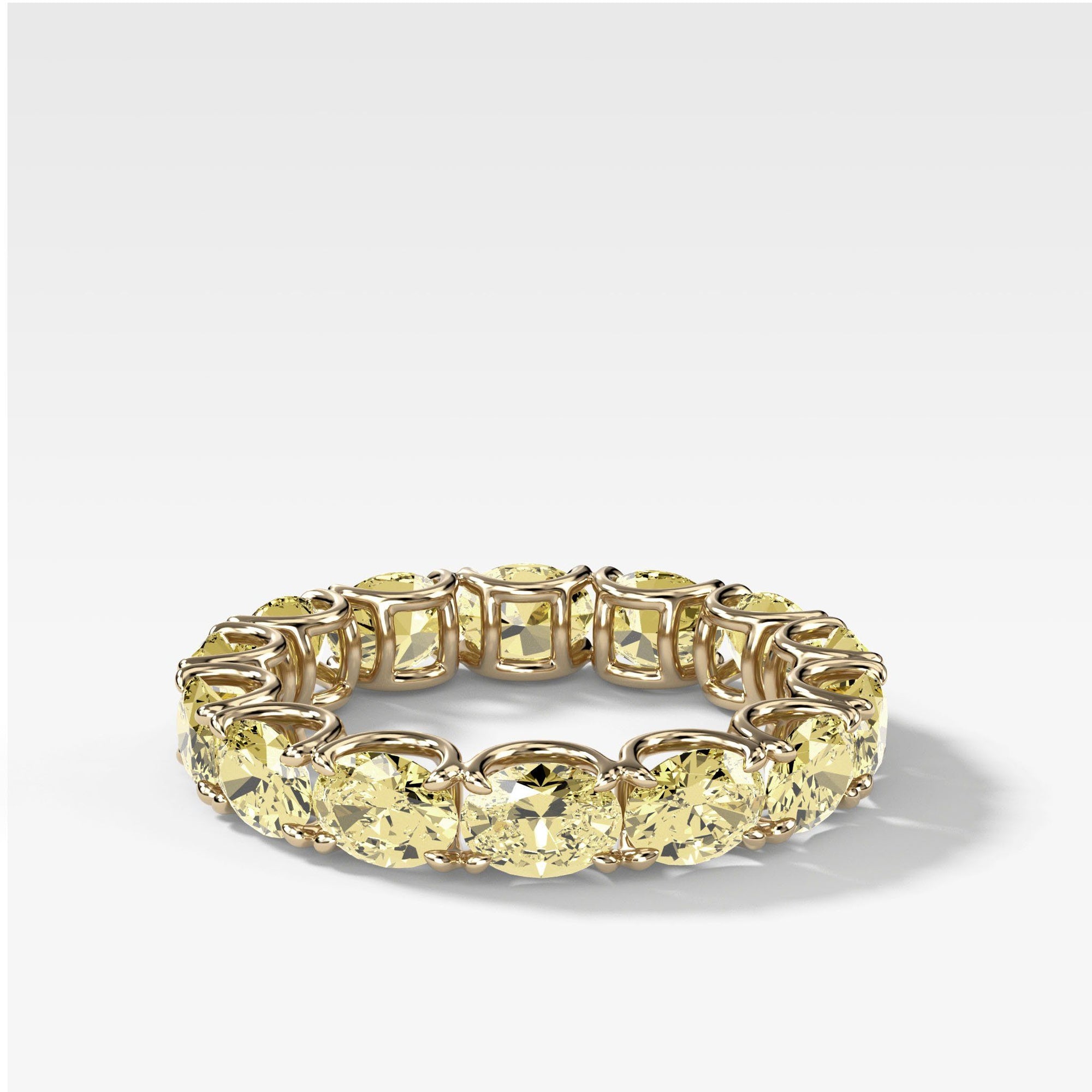 Yellow Diamond Oval Eternity Band by Good Stone in Yellow Gold
