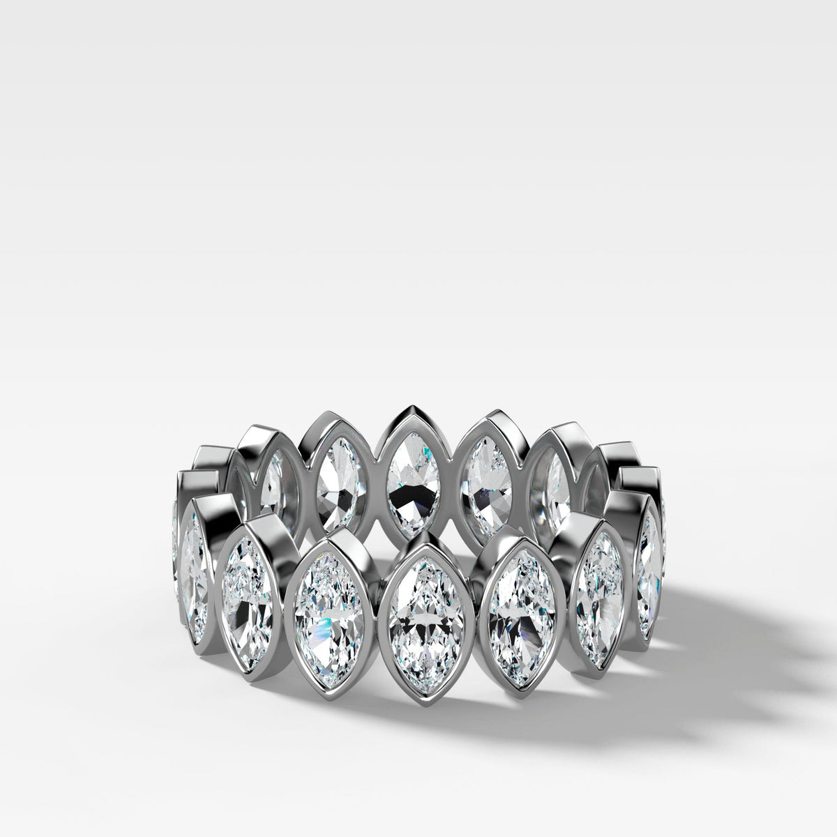 Midi Bezel Set Eternity Band With Marquise Cuts in White Gold by Good Stone