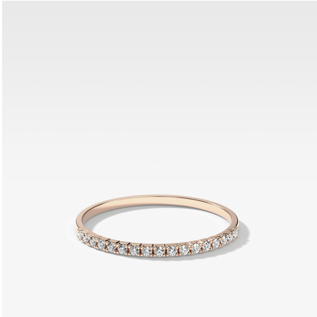 Petite French Pavé Stacker by Good Stone in Rose Gold