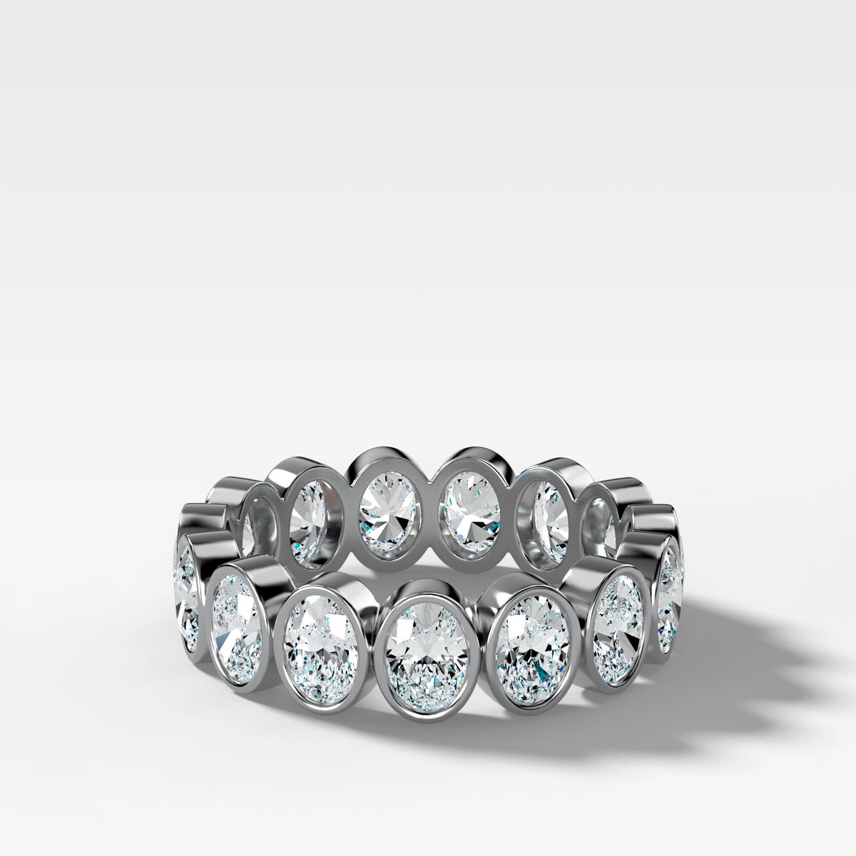 Midi Bezel Set Eternity Band With Oval Cuts in White Gold by Good Stone