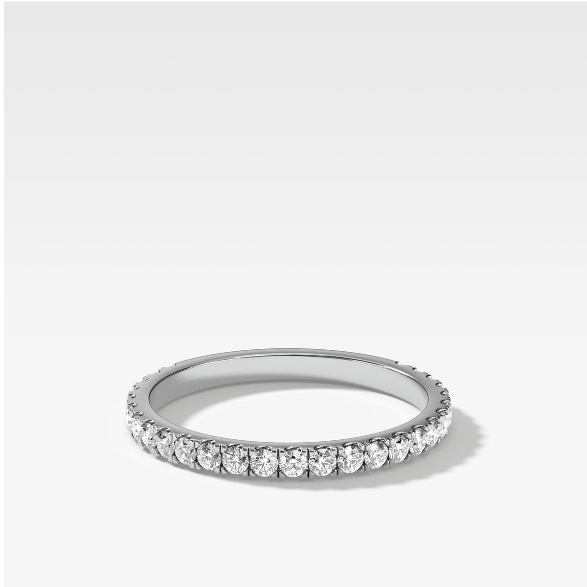 Classic Pavé Diamond Wedding Band by Good Stone in White Gold