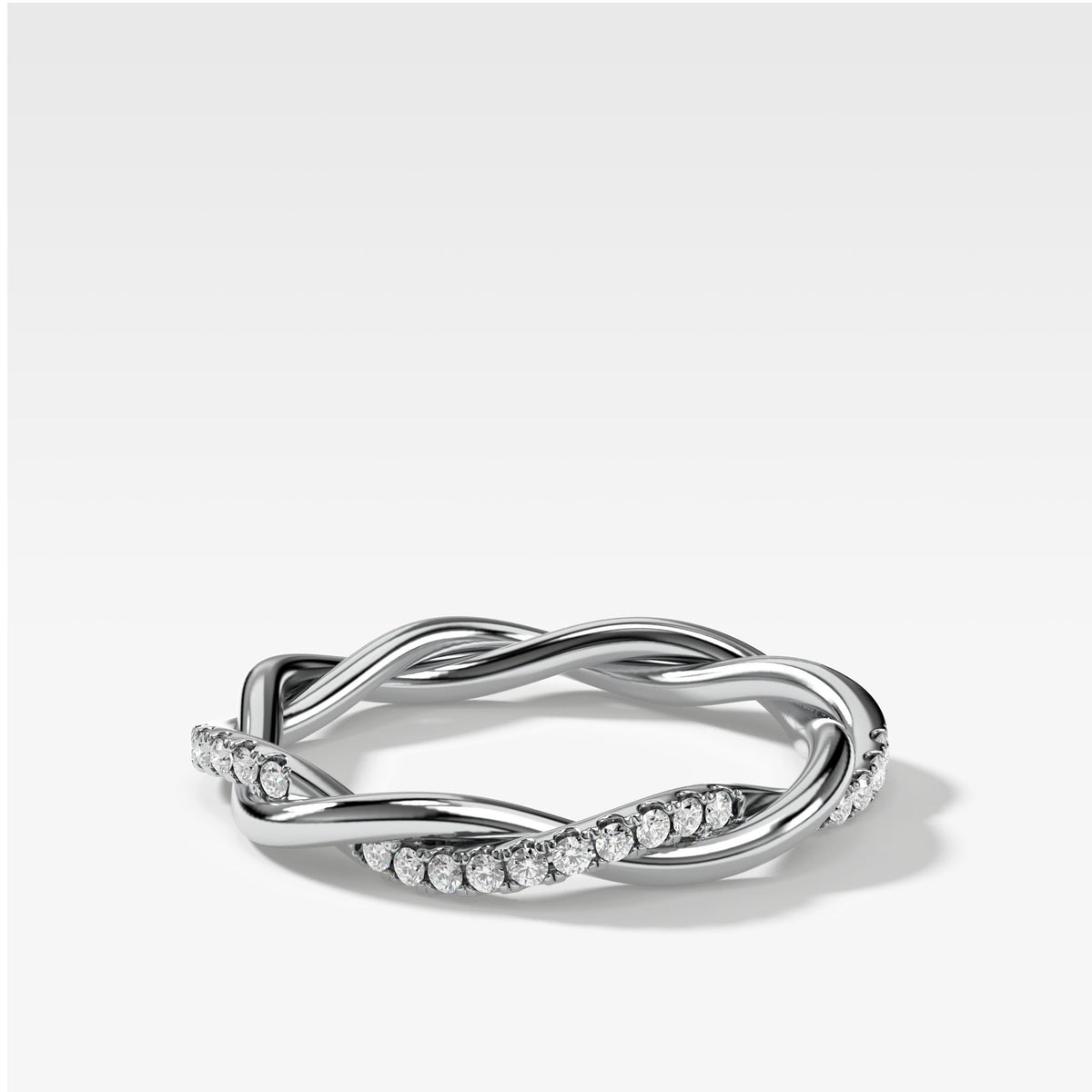 Double Helix Band by Good Stone in White Gold