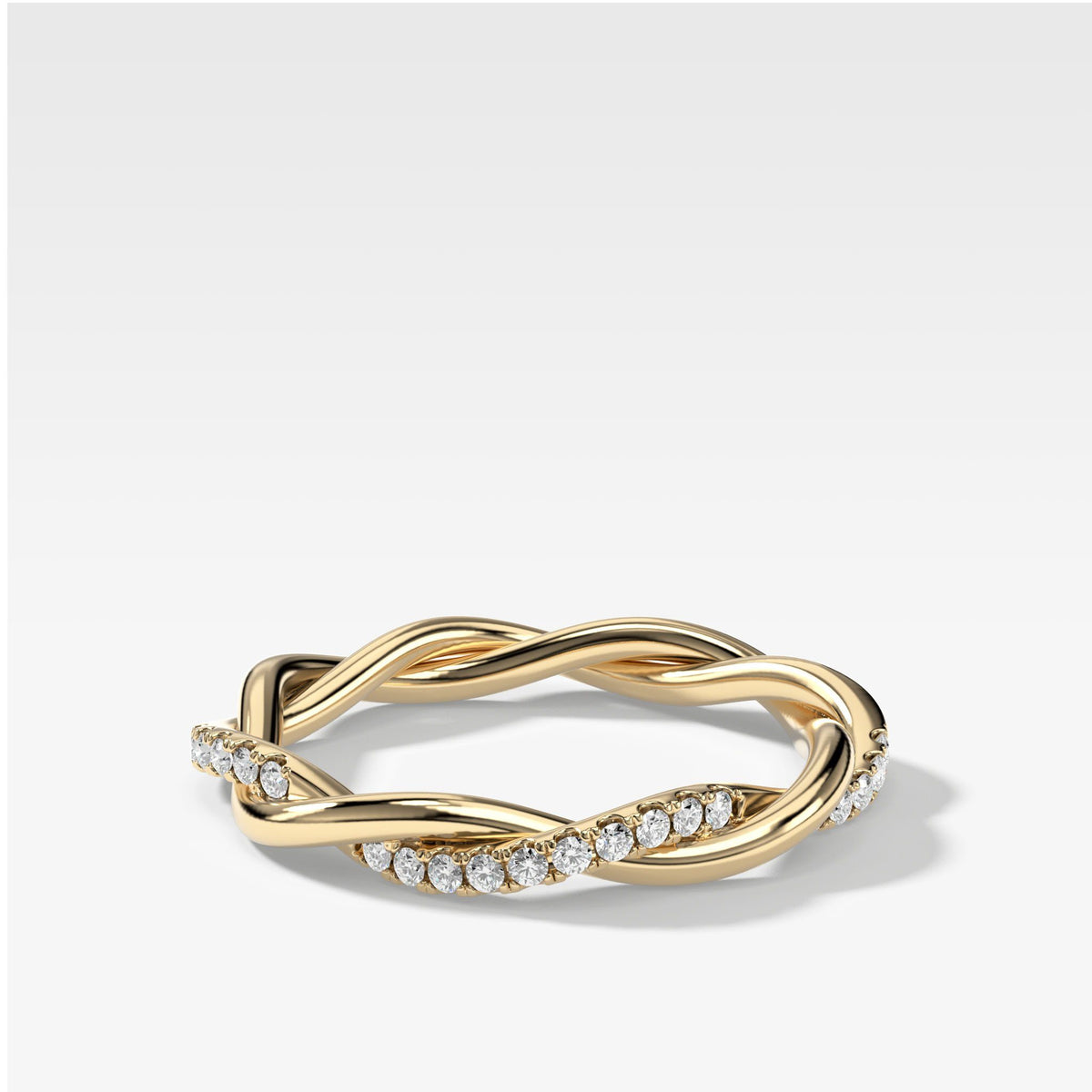 Double Helix Band by Good Stone in Yellow Gold