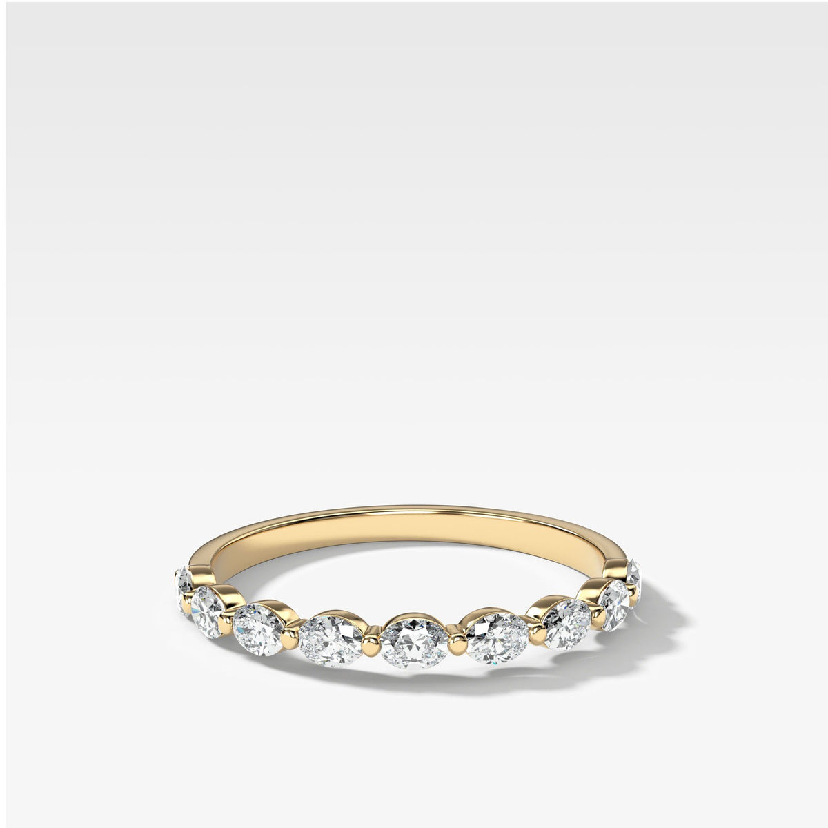 Oval Interstellar Wedding Band by Good Stone in Yellow Gold
