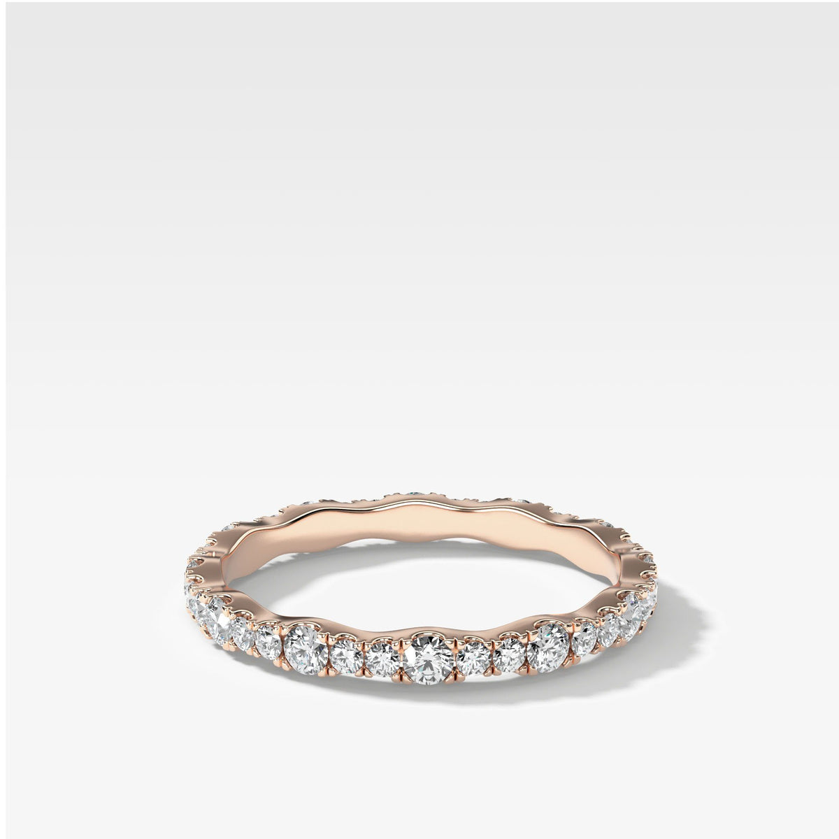 Pave Ripple Band by Good Stone in Rose Gold