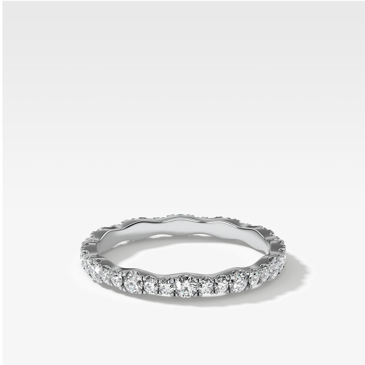 Pave Ripple Band by Good Stone in White Gold