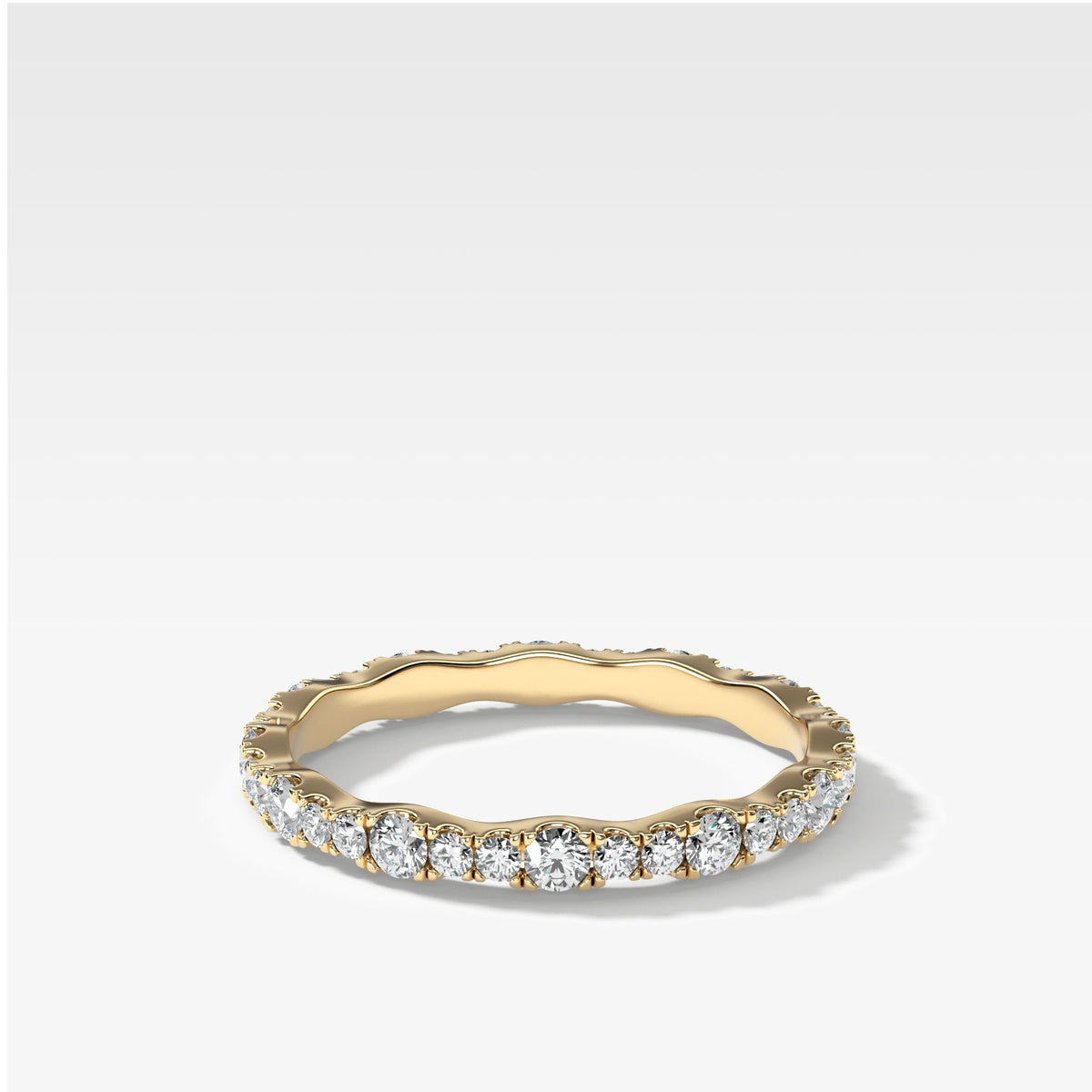 Pave Ripple Band by Good Stone in Yellow Gold